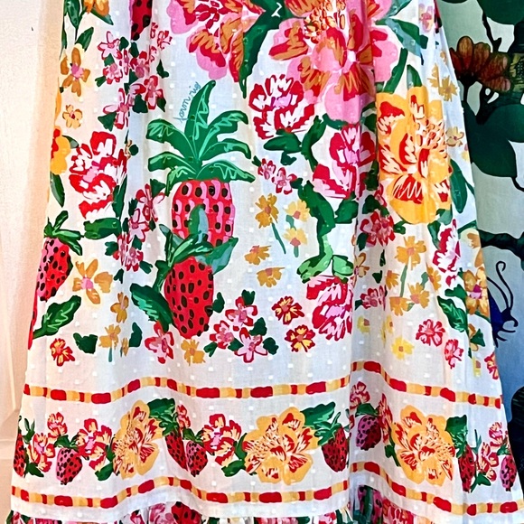 🌺🎉HP🎉🌺 NWT Farm Rio White Floral Sketch Midi Dress - Picture 11 of 16
